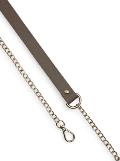 Chain with mocha leather padding - choice of hardware color