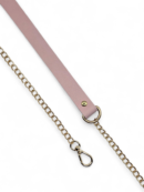 Łańcuszek ze skórzaną amortyzacją - kolor okuć do wyboru - pudrowy róż