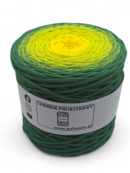 Sznurek poliestrowy płaski 5 mm ombre - 250 m - cytryna/limonka/zieleń Gucci