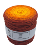 Sznurek poliestrowy płaski 5 mm ombre - 250 m - cytryna/pomarańcz/cegła