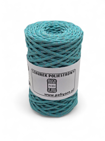 Flat polyester cord 3 mm GLITTER - NIGHT OF CAIRO - bottle green (Kopia)