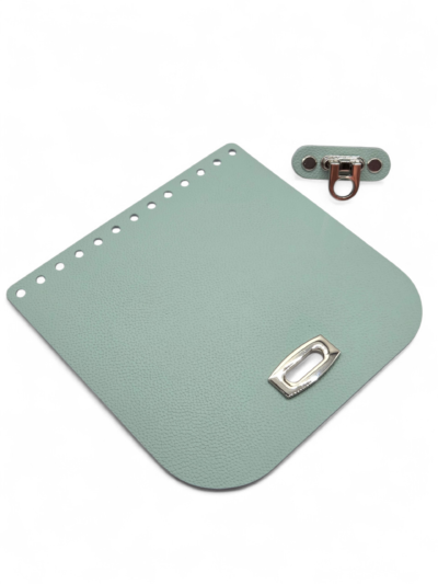 Klapa do torebki 18x18 cm z zapięciem typu kołatka - kolor okuć do wyboru - pistacja