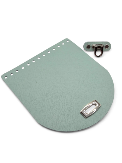 Klapa do torebki 18x20 cm z zapięciem typu kołatka - kolor okuć do wyboru - pistacja