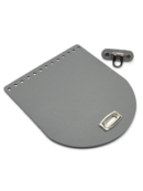 Klapa do torebki 18x20 cm z zapięciem typu kołatka - kolor okuć do wyboru - szary