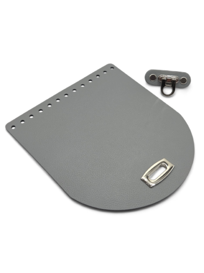 Klapa do torebki 18x20 cm z zapięciem typu kołatka - kolor okuć do wyboru - szary