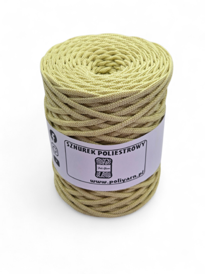 Flat polyester cord 5 mm GLITTER - mango + gold (Kopia)