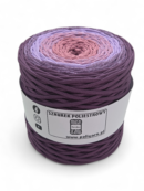Sznurek poliestrowy płaski 5 mm ombre - 250 m - jagodowy shake/lawenda/wrzos - SUPEŁEK W ŚRODKU