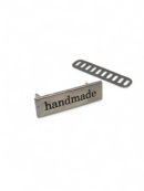 Metka-blaszka metalowa na wąsy "Handmade" - srebrna