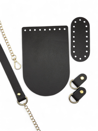 Skórzany zestaw do etui bez zapięcia - kolor okuć do wyboru - czekolada