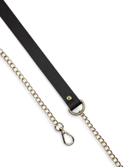 Łańcuszek ze skórzaną amortyzacją - kolor okuć do wyboru - czekolada