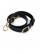 Pasek do torebki regulowany z karabińczykami 100 cm - kolor okuć do wyboru - czarny