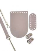 Skórzany zestaw do etui bez zapięcia - kolor okuć do wyboru - pudrowy róż