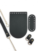 Skórzany zestaw do etui bez zapięcia - kolor okuć do wyboru - czarny