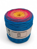 Flat polyester cord 5 mm ombre - 250 m - orange/dark purple/plum (Kopia) (Kopia)