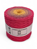 Flat polyester cord 5 mm ombre - 250 m - orange/dark purple/plum (Kopia)