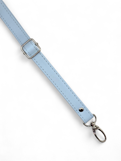 Pasek regulowany z eko skóry 2 cm - kolor okuć do wyboru - błękitny