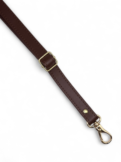 Pasek regulowany z eko skóry 2 cm - kolor okuć do wyboru - brąz