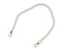 Łańcuch-rączka do torebki z pereł 60 cm - 1 szt - złote okucia