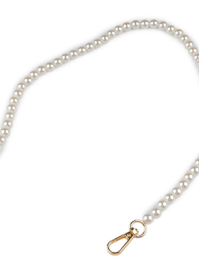 Łańcuch-rączka do torebki z pereł 60 cm - 1 szt - złote okucia