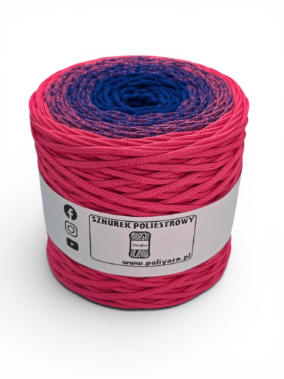 Flat polyester cord 5 mm ombre - 250 m - cornflower/navy (Kopia) (Kopia) (Kopia) (Kopia) (Kopia)