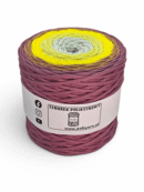 Flat polyester cord 5 mm ombre - 250 m - orange/dark purple/plum (Kopia) (Kopia)