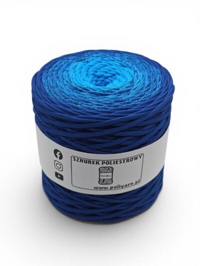 Sznurek poliestrowy płaski 5 mm ombre - 250 m - chabrowy/lazur SUPEŁEK W ŚRODKU