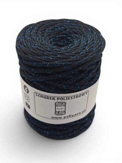 5mm Flat Polyester Cord GLITTER - Cairo Night - Black (Kopia) (Kopia)