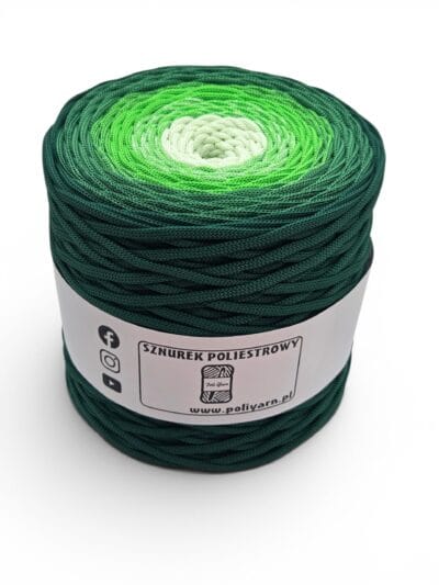 Flat polyester cord 5 mm ombre - 250 m - orange/dark purple/plum (Kopia)