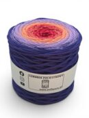 Flat polyester cord 5 mm ombre - 250 m - orange/dark purple/plum (Kopia) (Kopia)