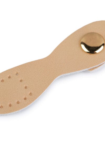 Snap fastener with eco leather for sewing - brown + gold (Kopia)