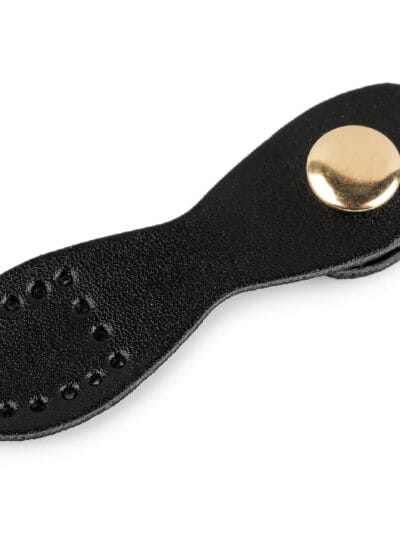 Eco-leather sew-on snap closure - black + gold