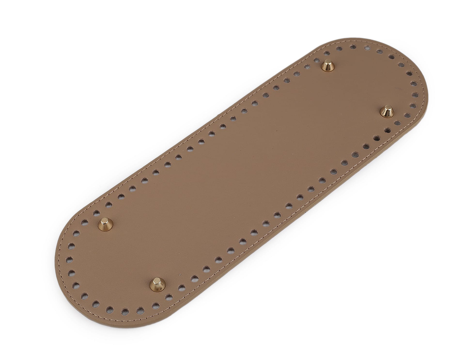 Baza, dno do torebki z eko skóry podłużne z puklami 10x30 - mokka + złoto