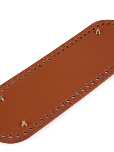 Baza, dno do torebki z eko skóry podłużne z puklami 10x30 - koniak + złoto