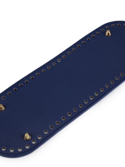 Baza, dno do torebki z eko skóry podłużne z puklami 10x30 - granat + złoto