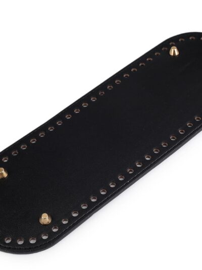 Baza, dno do torebki z eko skóry podłużne z puklami 10x30 - czarny + złoto