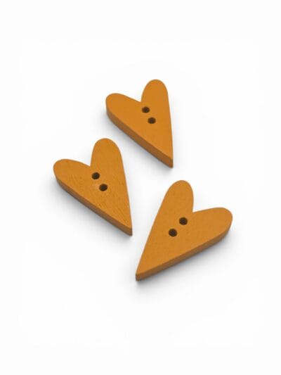 Decorative Wooden Heart Buttons 10 pcs - White (Kopia)