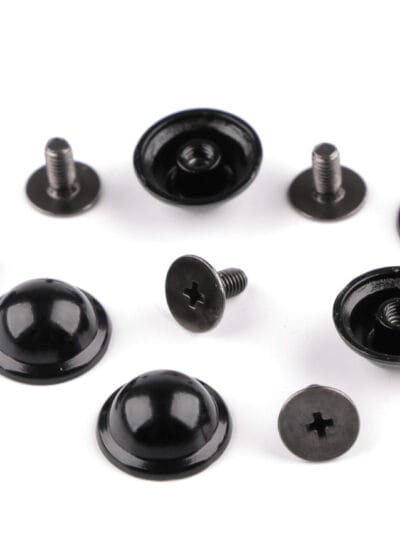 Nit skręcany, stopka do torebki Ø13 mm - czarny mat