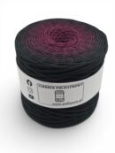 Sznurek poliestrowy płaski 5 mm ombre - 250 m - czarny/śliwka