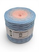 Sznurek poliestrowy płaski 5 mm ombre - 250 m - błękit/pudrowy róż