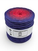 Sznurek poliestrowy płaski 5 mm ombre - 250 m - fiołkowy/malina