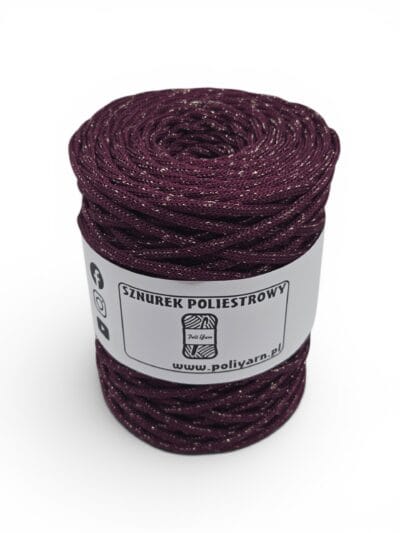 5mm flat polyester cord GLITTER - dusty pink + silver (Kopia)