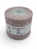 Sznurek poliestrowy płaski 5 mm ombre - 250 m - brudny róż/jasny szary
