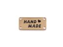 Metka metalowa do przyszycia "Handmade" prostokąt - złota
