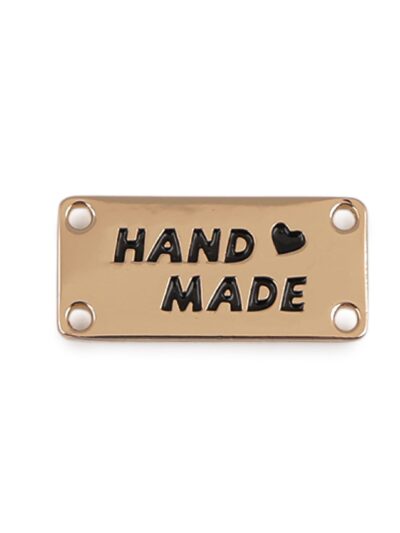 Gold Metal "Handmade" Rectangle Sew-On Tag