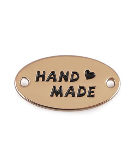 Metal mustache tag "Handmade" - black (Kopia) (Kopia) (Kopia) (Kopia)
