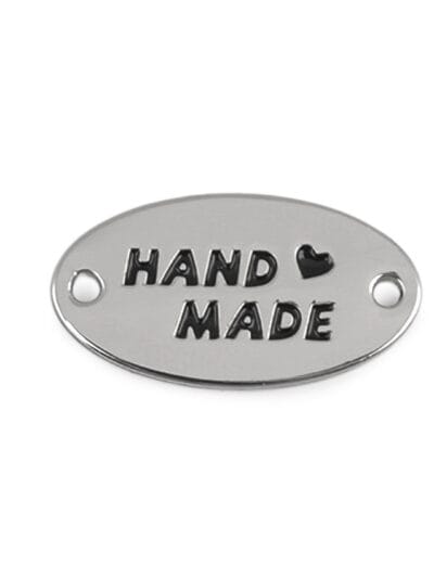Metal mustache tag "Handmade" - black (Kopia) (Kopia) (Kopia)