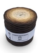 Sznurek poliestrowy płaski 5 mm ombre - 250 m - czekolada/czekolada mleczna/toffi/szampan