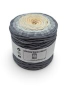 Sznurek poliestrowy płaski 5 mm ombre - 250 m - ciemny szary/jasny szary/biszkopt - SUPEŁEK W ŚRODKU