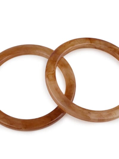 Circular bag handles, epoxy resin, 12 cm – 2 pcs – camel