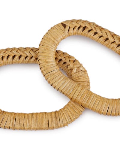 Rączki rattanowe do torebki owalne - 2 szt - naturalne